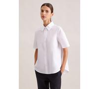 Hemdbluse SEIDENSTICKER "Schwarze Rose", Damen, Gr. XS (34), weiß, 100% Baumwolle, unifarben, regular fit, ohne Ausschnitt, Halbarm, Blusen, Kurzarm Kragen Uni (46788046-34) weiß