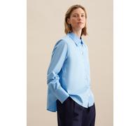 Hemdbluse SEIDENSTICKER "Schwarze Rose", Damen, Gr. XXL(44), blau (hellblau), 100% Baumwolle, unifarben, regular fit, ohne Ausschnitt, Blusen Hemdbluse, Langarm Kragen Uni (37676631-44) hellblau