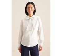 Hemdbluse SEIDENSTICKER "Schwarze Rose", Damen, Gr. XXL(44), weiß, 89% Viskose; 11% Polyester, gestreift, regular fit, ohne Ausschnitt, Blusen Hemdbluse, Langarm Kragen Streifen (19165604-44) weiß