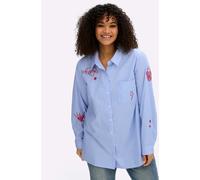 Hemdbluse SHEEGO BY JOE BROWNS, Damen, Gr. 50, blau (hellblau, weiß, gestreift), 100% Baumwolle, gemustert, gestreift, Blusen Hemdbluse (86377463-50) hellblau, weiß, gestreift