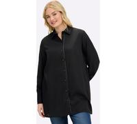 Hemdbluse SHEEGO, Damen, Gr. 42, schwarz, gestreift, 90% Viskose, 10% Polyester, gemustert, gestreift, Blusen Hemdbluse (93012637-42) schwarz, gestreift