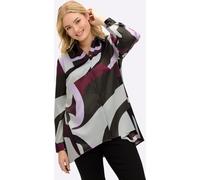 Hemdbluse SHEEGO, Damen, Gr. 44, bordeaux, bedruckt, 100% Polyester, bedruckt, gemustert, mehrfarbig, Blusen Hemdbluse (49662736-44) bordeaux, bedruckt