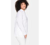 Hemdbluse SHEEGO, Damen, Gr. 44, weiß, 70% Baumwolle, 27% Polyamid, 3% Elasthan, unifarben, V-Ausschnitt, Blusen Hemdbluse (35496241-44) weiß