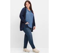 Hemdbluse SHEEGO, Damen, Gr. 48, blau (tiefblau, gemustert), 100% Viskose, gemustert, Blusen Hemdbluse (87153235-48) tiefblau, gemustert