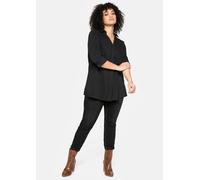 Hemdbluse mit verdeckter Knopfleiste, schwarz, Gr.48