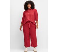 Hemdbluse SHEEGO, Damen, Gr. 52, lila (erdbeere), 100% Viskose, unifarben, Blusen Hemdbluse (60025442-52) erdbeere