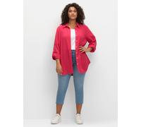 Sheego Damen Große Größen Musselin-Bluse aus Baumwolle, mit Krempelärmeln Citywear feminin -