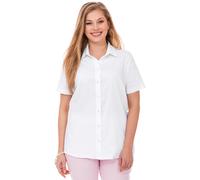Hemdbluse SHEEGO, Damen, Gr. 52, weiß, 70% Baumwolle, 27% Polyamid, 3% Elasthan, unifarben, Blusen Hemdbluse (91583618-52) weiß