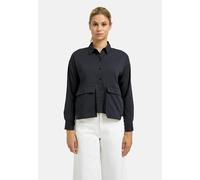 Hemdbluse SMITH & SOUL, Damen, Gr. M, marine, Web, Obermaterial: 70% Baumwolle, 27% Polyester, 3% Elasthan, unifarben, regular fit hüftlang, 2-Knopf-Manschette mit Schlitz, Blusen Hemdbluse, mit Patte