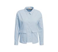 Hemdbluse SMITH & SOUL, Damen, Gr. XL, blau (light blau), Web, Obermaterial: 70% Baumwolle, 27% Polyester, 3% Elasthan, normal, 2-Knopf-Manschette, Blusen Hemdbluse, mit Pattentaschen vorn (87290263-X