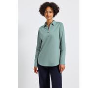 Hemdbluse STREET ONE, Damen, Gr. 34, blau (arona blau), Web, 100% Baumwolle, unifarben, normal normal, V-Ausschnitt, Manschette, Blusen, aus reiner Baumwolle (19197102-34) arona blau