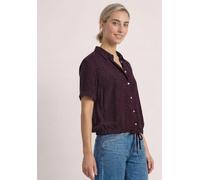 Hemdbluse STREET ONE, Damen, Gr. 34, lila (rustic rouge), Stoff, 100% Viskose, bedruckt, regular fit normal, V-Ausschnitt, abgesteppt, Blusen Hemdbluse, in Blusen-Optik (52486012-34) rustic rouge