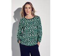 STREET ONE Damen A345541 Bluse mit Raffung am Arm, Hunter Green, 38