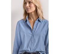 Street One Hemdbluse 3/4‑Arm mit Cordmix – Damen, Gr. 38, 100% Baumwolle, northern blau