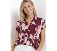 Hemdbluse STREET ONE, Damen, Gr. 38, rustic rouge, Stoff, 100% Viskose, bedruckt, regular fit normal, V-Ausschnitt, abgesteppt, Blusen Hemdbluse, aus softer Viskose (47977740-38) rustic rouge