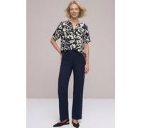 Hemdbluse STREET ONE, Damen, Gr. 38, shadowed navy, Stoff, 100% Viskose, geblümt, normal normal, Rundhals, Bündchen, Blusen Hemdbluse, mit Blumenmuster (55568309-38) shadowed navy