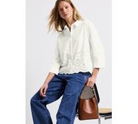 Street One Damen A345396 Hemdbluse mit Stickerei, Off White, 38