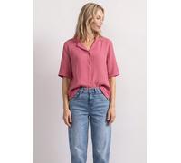 Hemdbluse STREET ONE, Damen, Gr. 40, blush berry, Web, 100% Baumwolle, Strukturmuster, regular fit normal, V-Ausschnitt, abgesteppt, Blusen Hemdbluse, aus reiner Baumwolle (41556707-40) blush berry