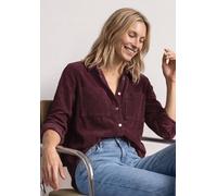 Langarmbluse STREET ONE, Damen, Gr. 40, lila (rustic rouge), Web, 100% Baumwolle, unifarben, normal normal, V-Ausschnitt, abgesteppt, Blusen, aus reiner Baumwolle (69625735-40) rustic rouge