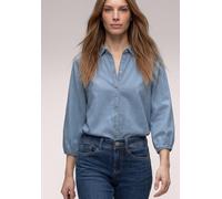 Street One - 3/4-Arm Hemdbluse im Denim-Look blau - Gr. - 42