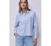 Street One Frauen Bluse mit Hemdkragen und Backprint in Blau, Gr: 42