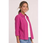 Hemdbluse STREET ONE, Damen, Gr. 42, pink (magenta dream), Web, 100% Baumwolle, unifarben, klassisch normal, V-Ausschnitt, Bündchen, Blusen Hemdbluse, mit 3/4 Ärmeln (69371652-42) magenta dream