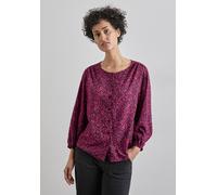 Hemdbluse STREET ONE, Damen, Gr. 44, pink (infernal pink), Stoff, 100% Viskose, bedruckt, normal normal, Rundhals, Bündchen, Blusen Hemdbluse, mit Knopfleiste (62470718-44) infernal pink