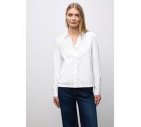 Hemdbluse STREET ONE, Damen, Gr. 44, weiß, Web, 100% Baumwolle, unifarben, normal normal, V-Ausschnitt, Manschette, Blusen Hemdbluse, aus reiner Baumwolle (62863040-44) weiß