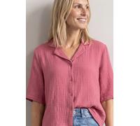 Hemdbluse STREET ONE, Damen, Gr. 46, blush berry, Web, 100% Baumwolle, Strukturmuster, regular fit normal, V-Ausschnitt, abgesteppt, Blusen Hemdbluse, aus reiner Baumwolle (41556707-46) blush berry