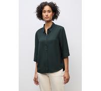 Hemdbluse STREET ONE, Damen, Gr. 46, evernight grün, Stoff, 100% Viskose, unifarben, normal normal, V-Ausschnitt, Manschette, Blusen Hemdbluse, mit 3/4 Ärmeln (37499036-46) evernight grün