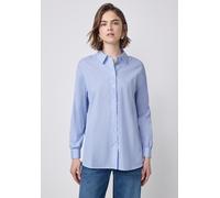 Hemdbluse STREET ONE STUDIO, Damen, Gr. 36, blau (columbia blau), Web, 100% Baumwolle, gestreift, normal normal, V-Ausschnitt, Manschette, Blusen Hemdbluse, aus reiner Baumwolle (98524530-36) columbia