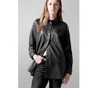 Hemdbluse STREET ONE STUDIO, Damen, Gr. 44, schwarz, Stoff, 100% Polyester, unifarben, normal normal, V-Ausschnitt, Manschette, Blusen, mit Brusttaschen (57172401-44) schwarz