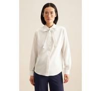 Hemdbluse SEIDENSTICKER "Schwarze Rose", Damen, Gr. XXL (44), weiß, 89% Viskose 11% Polyester, gestreift, regular fit, ohne Ausschnitt, Blusen, Langarm Kragen Streifen (19165604-44) weiß