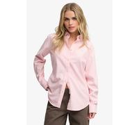 Hemdbluse SUPERDRY "NEEDLE CORD BD L/S SHIRT", Damen, Gr. L, rosa (chalk pink), Cord, Obermaterial: 100% Baumwolle, unifarben, slim fit normal, Blusen Hemdbluse, Baumwolle, slim fit, aus feinem Cord (