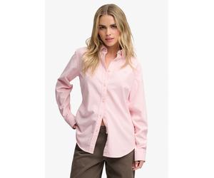 Hemdbluse SUPERDRY "NEEDLE CORD BD L/S SHIRT", Damen, Gr. S, rosa (chalk pink), Cord, Obermaterial: 100% Baumwolle, unifarben, slim fit normal, Blusen Hemdbluse, Baumwolle, slim fit, aus feinem Cord (