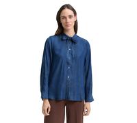 Tom Tailor - Bluse mit Schleifen-Detail blue denim dark wash - Gr. - 46