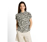 Hemdbluse TOM TAILOR, Damen, Gr. 46, sand stone beige abstract dot, Web, Obermaterial: 55% Lyocell, 45% Viskose, regular fit normal, ohne Ausschnitt, Blusen Hemdbluse, mit Knopfleiste (27298921-46) sa