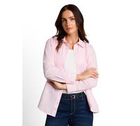 Hemdbluse TOM TAILOR "Loose", Damen, Gr. 46, rosa (light pastel pink stripe), Obermaterial: 50% Baumwolle, 50% Lyocell, regular fit Po-bedeckend, Manschette, Blusen Hemdbluse, mit Manschetten (6871524