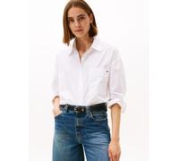 Hemdbluse TOMMY HILFIGER "NEW POPLIN EASY SHIRT", Damen, Gr. 38, th optic weiß, Web, Obermaterial: 100% Baumwolle, unifarben, Po-bedeckend, Blusen Hemdbluse (66134849-38) th optic weiß
