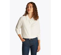 Hemdbluse TOMMY HILFIGER "SOFT VISCOSE REGULAR LS SHIRT", Damen, Gr. 32, weiß (ivory petal), Web, Obermaterial: 100% Viskose, unifarben, regular fit hüftlang, 1-Knopf-Manschette, Blusen Hemdbluse, in
