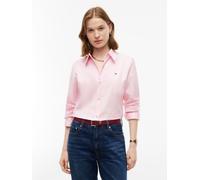 Hemdbluse TOMMY HILFIGER "SUMMER POPLIN REGULAR SHIRT", Damen, Gr. 50, light pink, Popeline, Obermaterial: 100% Baumwolle, unifarben, regular fit normal, Rundhals, eingesetzt gerader Abschluss, Blusen