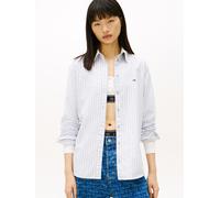 Tommy Jeans Damen TJW REG Oxford Shirt DW0DW19890 L/S Shirt, Blau (Periwinkle Dusk/Stripe), XXS, Blau (Periwinkle Dusk/Stripe), XXS