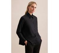 Hemdbluse SEIDENSTICKER "Schwarze Rose", Damen, Gr. XL (42), schwarz, 97% Baumwolle 3% Elastan, unifarben, regular fit, ohne Ausschnitt, Langarm, Blusen, Langarm Kragen Uni (23080768-42) schwarz