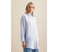 Longbluse SEIDENSTICKER "Schwarze Rose", Damen, Gr. S (36), blau, 100% Leinen, unifarben, oversize, ohne Ausschnitt, Blusen Longbluse, 1/1 Uni (73609767-36) blau