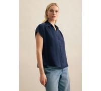 Hemdbluse SEIDENSTICKER "Schwarze Rose", Damen, Gr. S (36), martitime blau, 100% Leinen, unifarben, regular fit, ohne Ausschnitt, ohne Ärmel, Blusen, Ohne Arm Kragen Uni (76500924-36) martitime blau