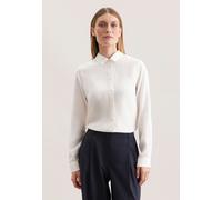 Hemdbluse SEIDENSTICKER, Damen, Gr. L40, beige (ecru), 100% Viskose, unifarben, regular fit, ohne Ausschnitt, Blusen Hemdbluse, 1/1 Uni (82736712-40) ecru
