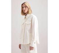 Hemdbluse SEIDENSTICKER "Schwarze Rose", Damen, Gr. XXL (44), beige (ecru), 100% Baumwolle, unifarben, regular fit, ohne Ausschnitt, Langarm, Blusen, Langarm Kragen Uni (54418618-44) ecru