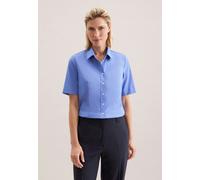 Seidensticker Damen City Kurzarm Regular Fit Uni Bügelfrei Hemdbluse, Mittelblau, 48 EU