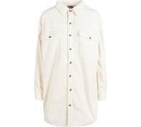 Hemdbluse URBAN CLASSICS "Urban Classics Damen Ladies Long Corduroy Overshirt", Damen, Gr. 4XL, sandweiß, 100% Baumwolle, Blusen Hemdbluse (62817310-4XL) sandweiß