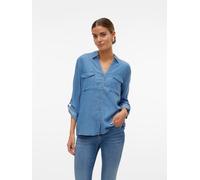 Vero Moda - VMBREE 7/8 SLEEVE LOOSE TENCEL SHIRT GA Medium Blue Denim - Gr. - S